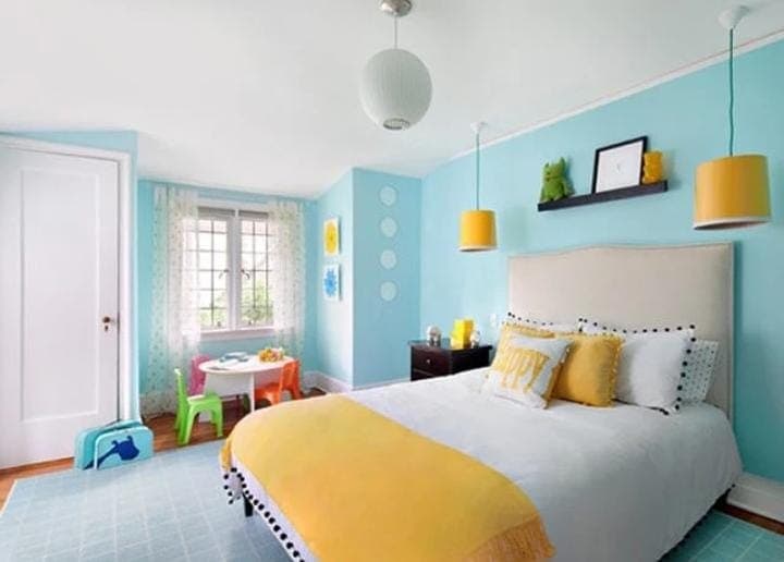Kids bedroom painting with accent wall, HSR Layout